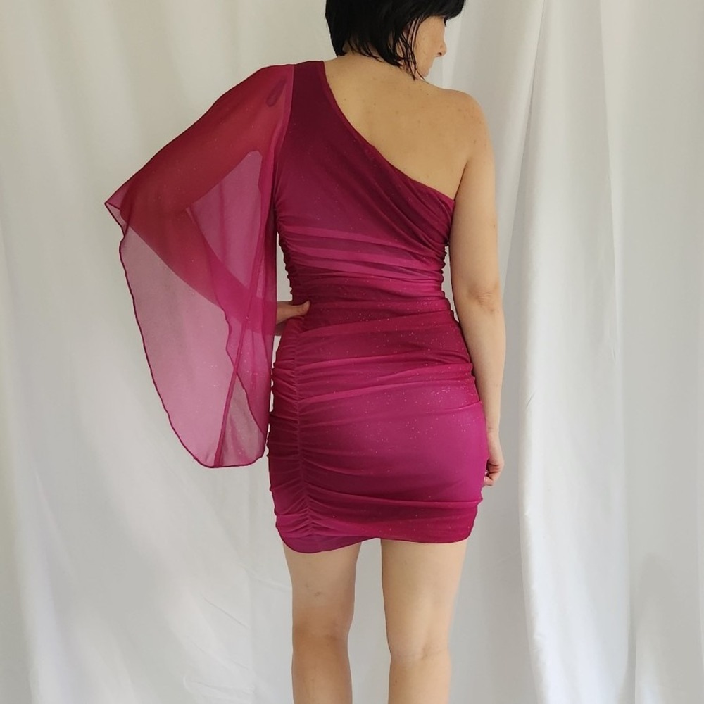 00s‎ Deb Pink One Shoulder Dress - Picture 5 of 6